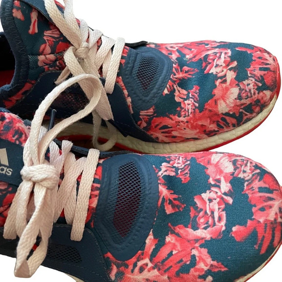 Adidas Pureboostx Floral Pattern Mesh Tennis Shoe Size 8 - Picture 5 of 8